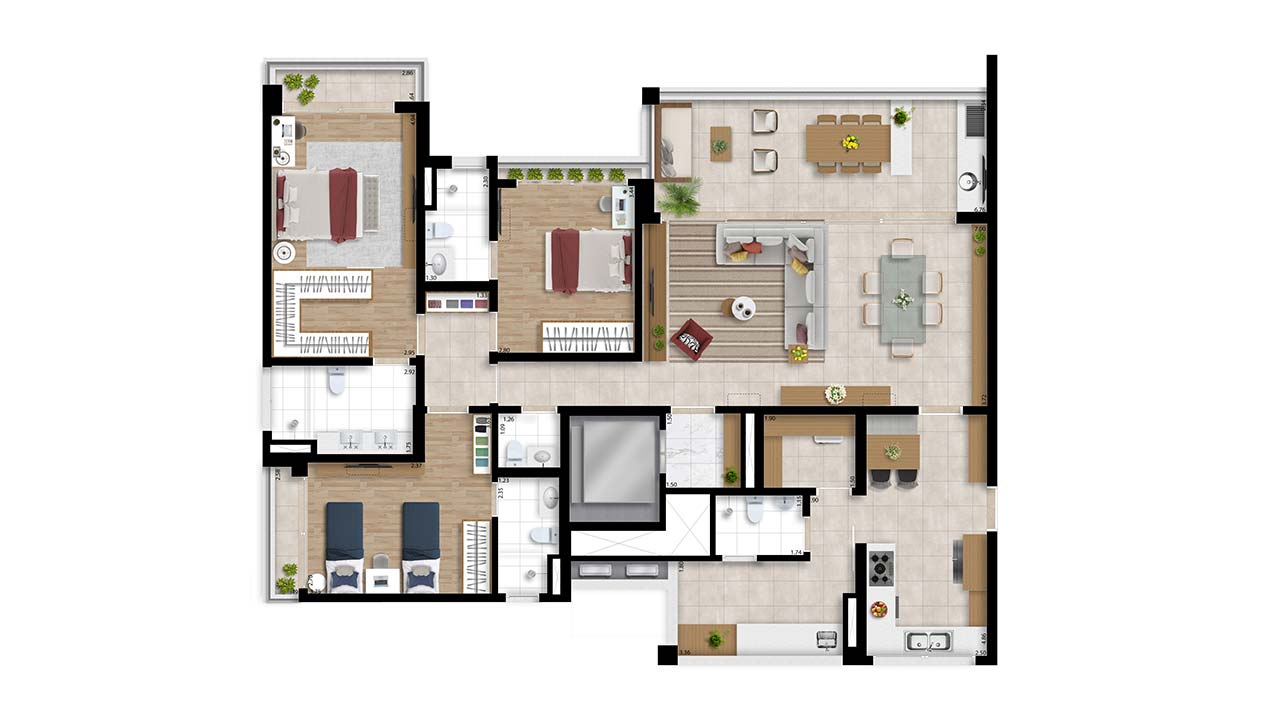 Apto Tipo – 3 Suítes